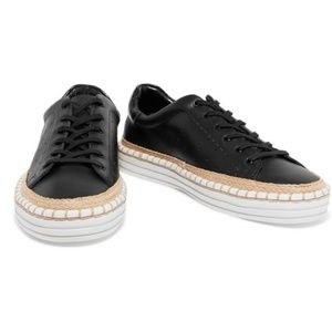 Sam Edelman Black Leather sneakers NWT